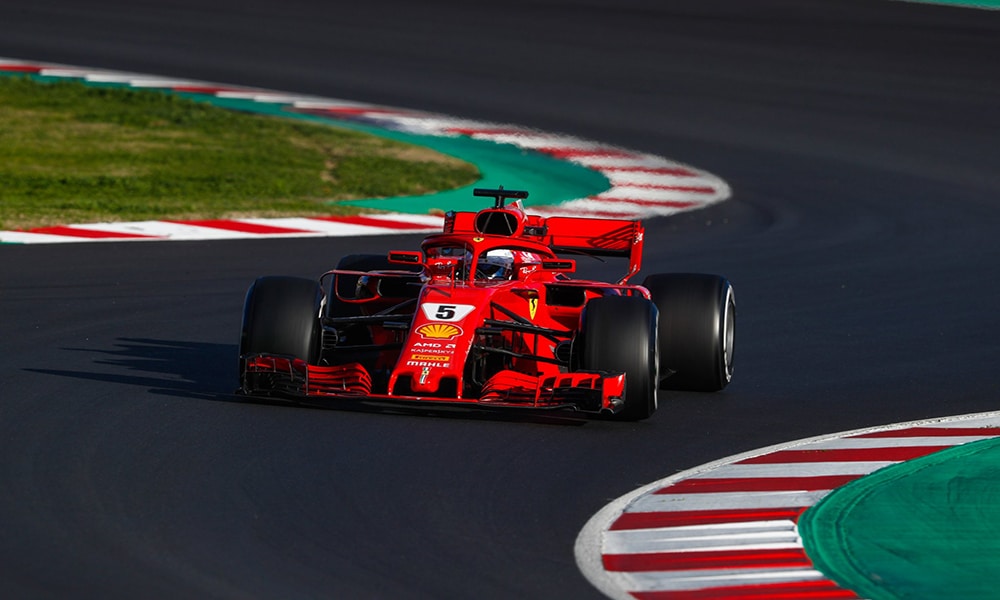Sebastian Vettel testy Barcelona 2018 SF71H