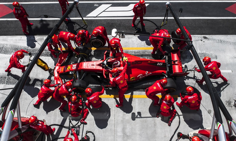 Scuderia Ferrari Pit stop Charlesa Leclerka - Kanada 2019