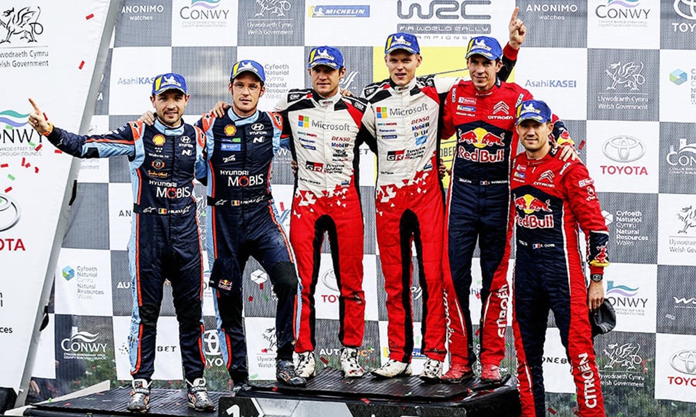 Ott Tänak Toyota WRC Rajd WIelkiej Brytanii 2019 podium