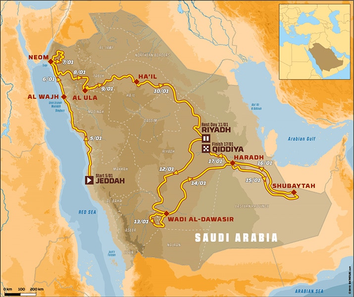 Dakar 2020 Arabia Saudyjska trasa