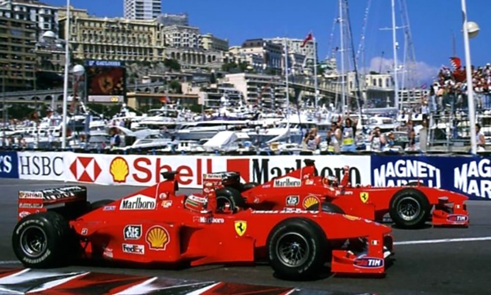 Eddie Irvine i Michael Schumacher Scuderia Ferrari 1998 Monako