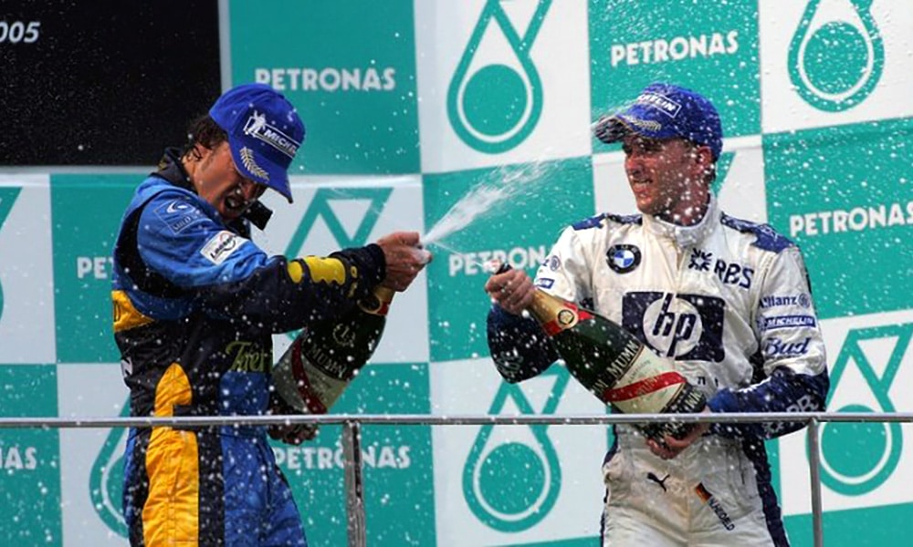 Fernando Alonso i Nick Heidfeld 2005 podium