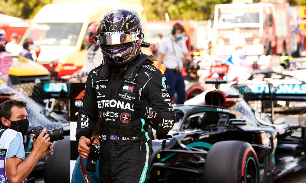 Lewis Hamilton pole position GP Hiszpanii 2020 Mercedes