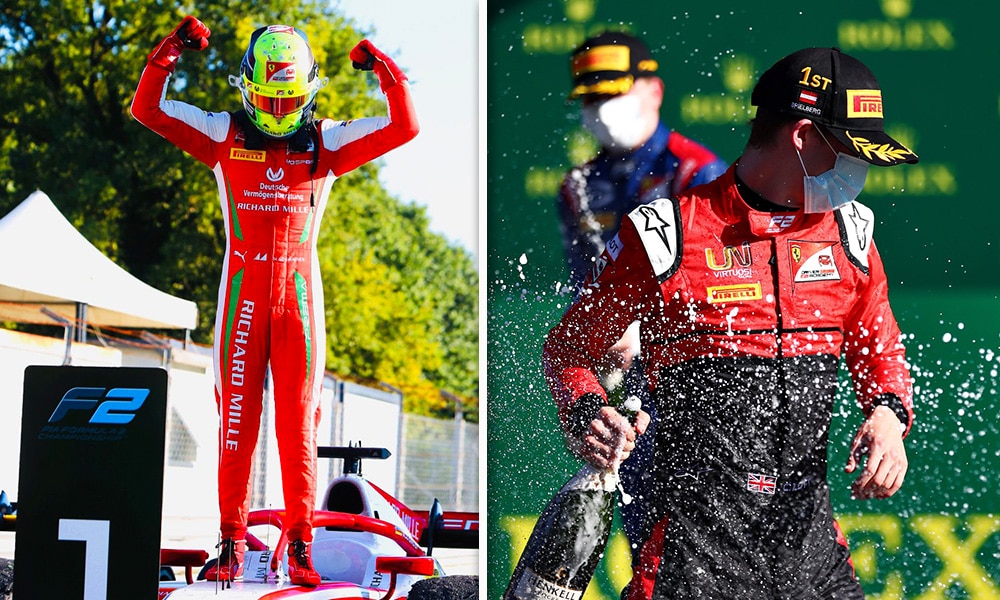 Mick Schumacher i Callum Illot 2020 GP Włoch F2