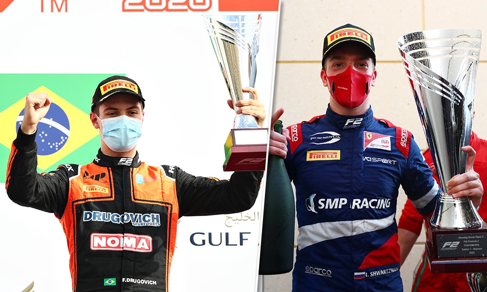 Felipe Drugovich i Robert Shwartzman po zwycięstwach GP Bahrajnu 2020