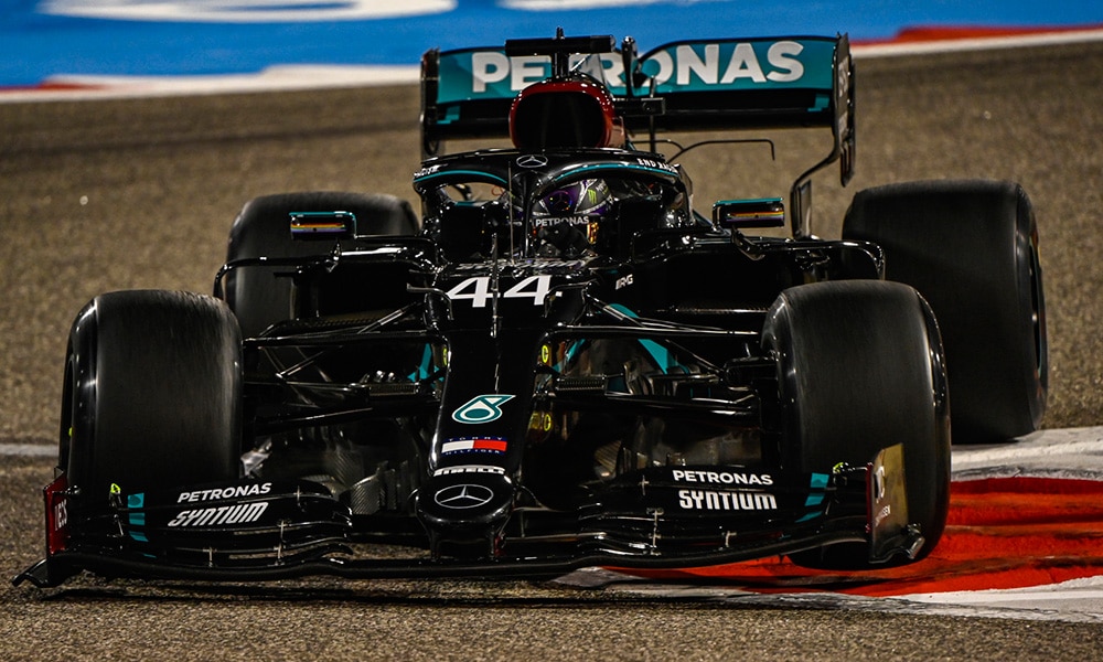 Mercedes Hamilton II trening GP Bahrajnu 2020