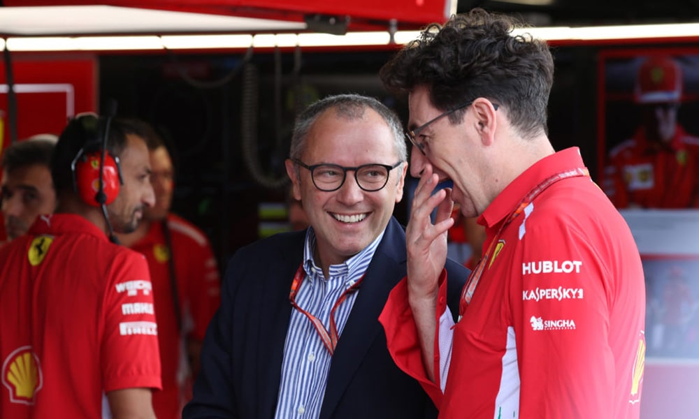 Stefano Domenicali 2020 garaż Ferrari F1