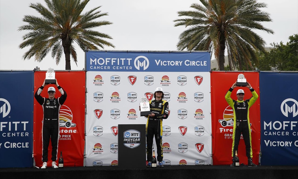 podium Herta Newgarden Pagenaud 2021 Petersburg