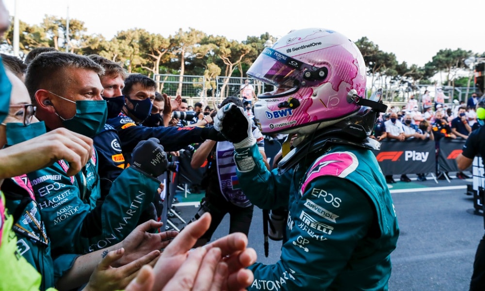 Vettel podium Baku 2021