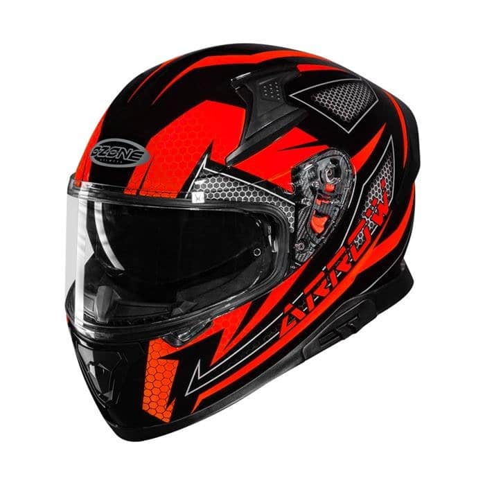 kask integralny ozone arrow czarno czaro czerwony