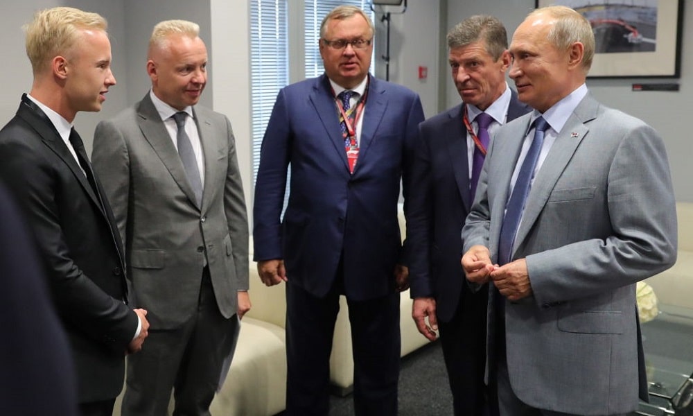 Russia's President Putin at 2018 Formula One Russian Grand Prix in Sochi