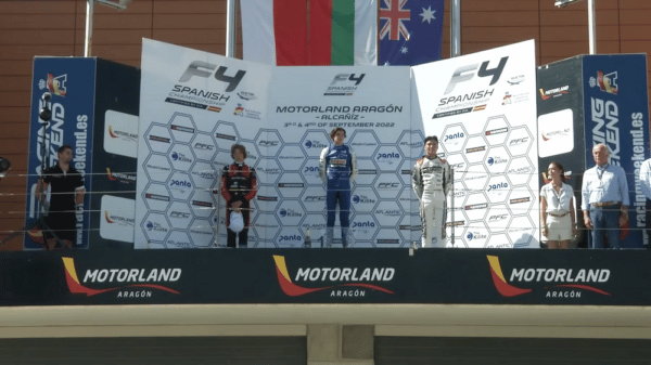 Hiszpańska F4 podium 2022 Aragonia sprint