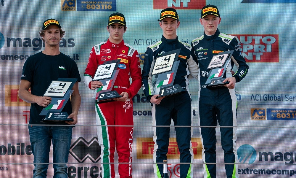 Włoska F4 podium Imola 2022 trzeci wyścig